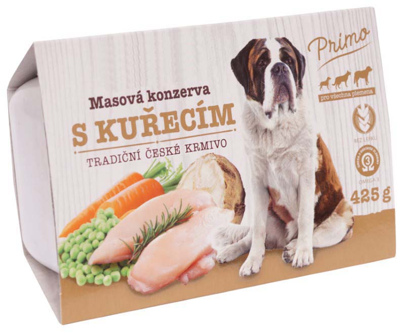 PRIMO s kuřecím pro psy - konzerva 425g PRIMO s kuřecím pro psy - konzerva 425g