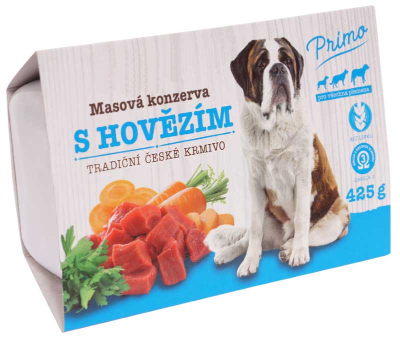 Obrázek PRIMO s hovězím pro psy - konzerva 425g Obrazek PRIMO s hovězím pro psy - konzerva 425g