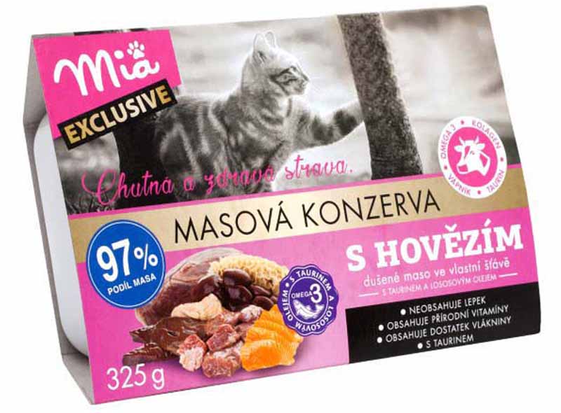 MIA s hovězím pro kočky - konzerva 325g MIA s hovězím pro kočky - konzerva 325g